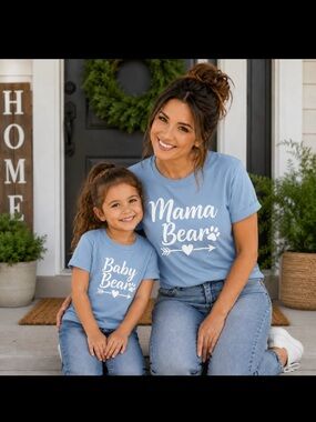 Mom and daughter matching shirts - Light Blue